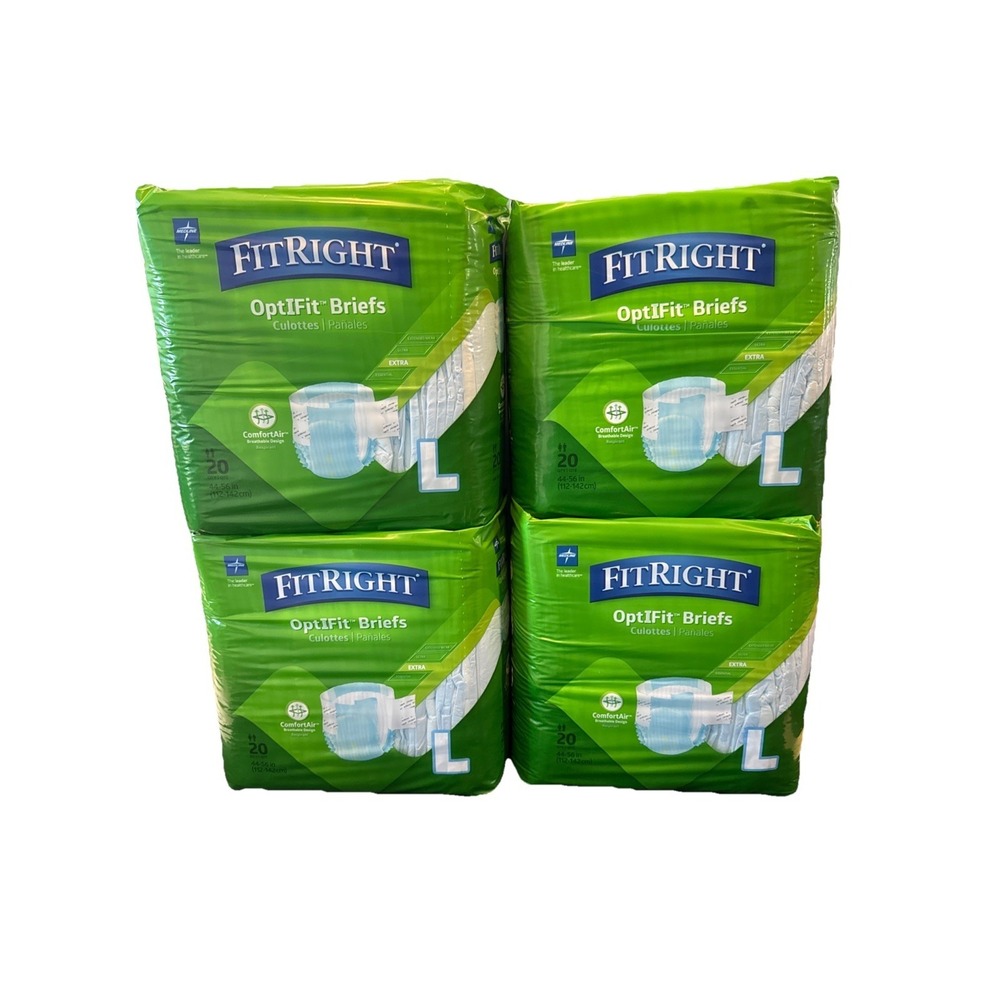 FitRight Ultra Adult Briefs L 44-56 80Ct Heavy Absorbency Diapers  Qty 80